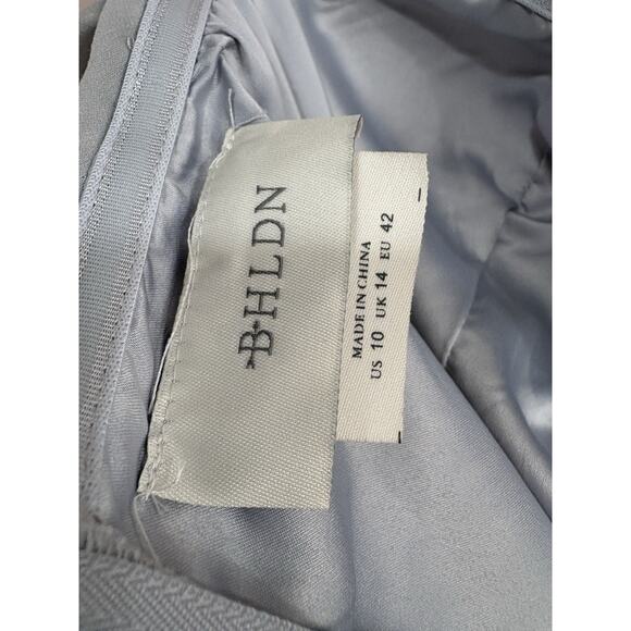 BHLDN Macau Chiffon Off The Shoulder Maxi Dress In Fog Size 10 NWT - Picture 6 of 7